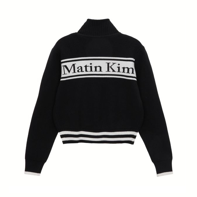 ★마뗑킴★ SPELL POINT STRIPE KNIT CARDIGAN IN BLACK ( 블랙 )