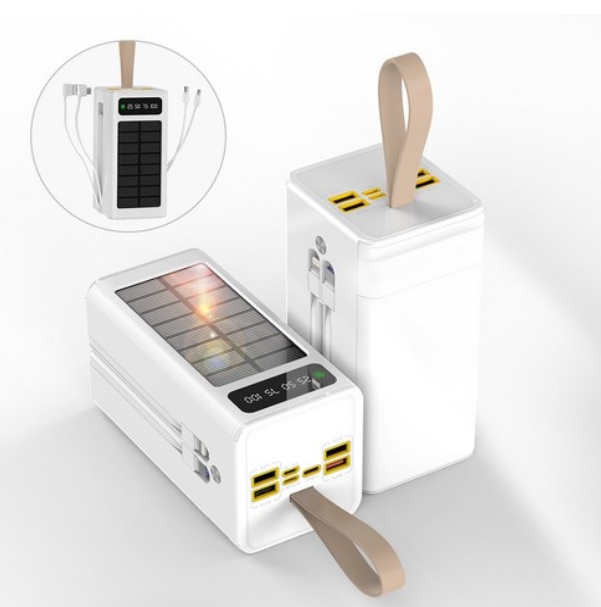 ★CCAGU★ 대용량 보조배터리 60000mAh 고속충전 태양광충전기 일체형 보조밧데리 멀티단자 차박 캠핑용 LED조명등