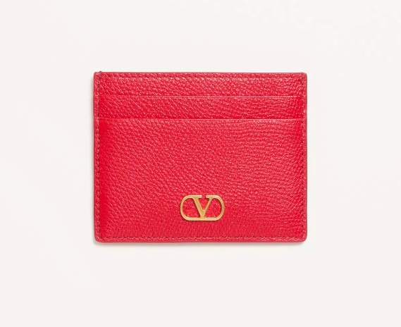 ★발렌티노★ 브이로고 시그니처 그레이니 카프스킨 카드 케이스