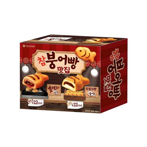 ★오리온★ 쫀득쫀득 참붕어빵 12p + 호떡 품은 참붕어빵 12p 세트, 720g, 1세트