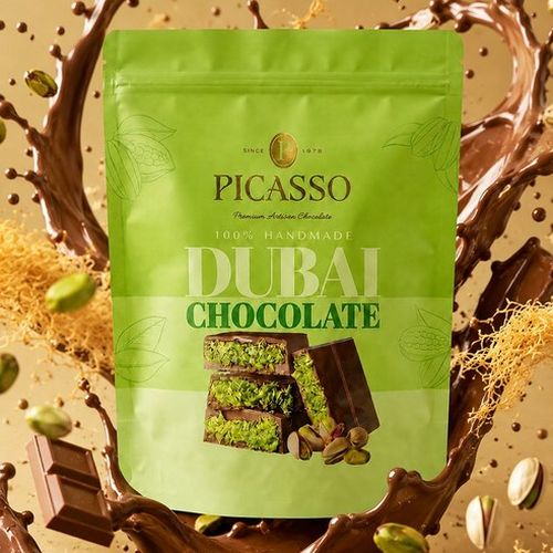★피카소★ 두바이 초콜릿 피스타치오 카다이프 수제 초콜렛 바삭한 300g HALAL Dubai Chocolate, 1개