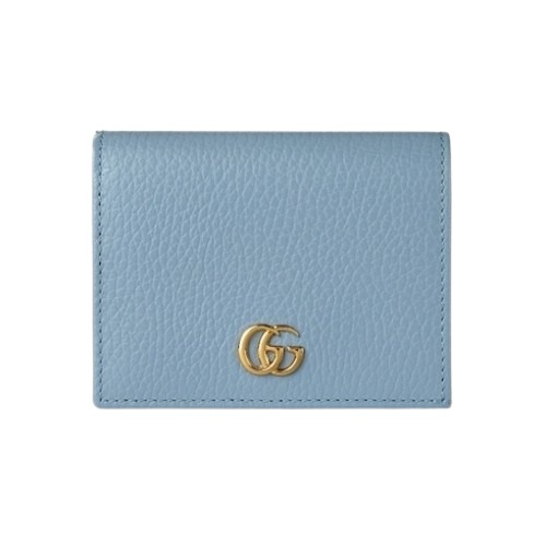 ★GUCCI★ GG 마몽 카드 케이스 지갑 라이트 블루 레더