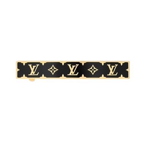 ★LOUIS VUITTON★ 나노그램 에나멜 헤어 클립 골드