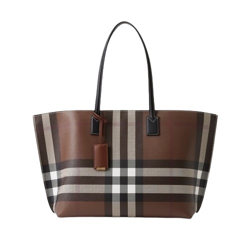 ★BURBERRY★ 미디엄 체크 토트 다크 버치 브라운